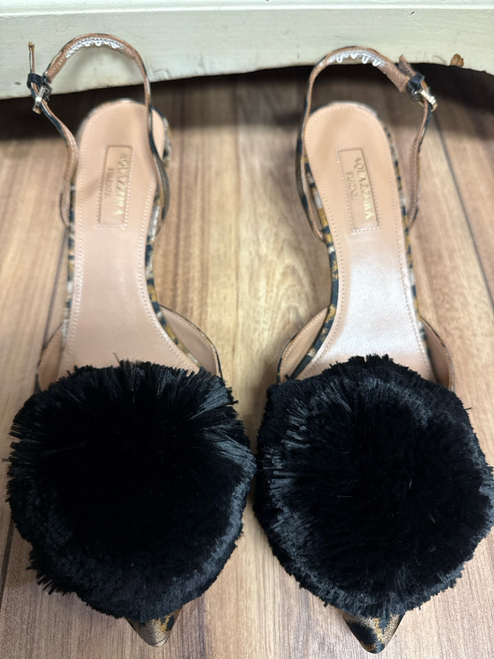 Aquazzura Size 38 Black Multi Fabric Pump