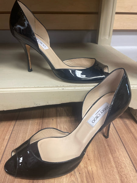 パンプス JIMMY CHOO Stevie patent leather d'orsay pumps Stevie 100 | Black Patent Leather Pumps | JIMMY CHOO