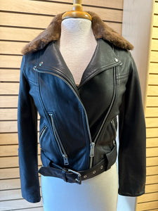 All Saints Size 4 Leather Coat