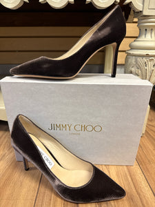 Jimmy Choo Size 39 1/2 Marron Velvet Pump