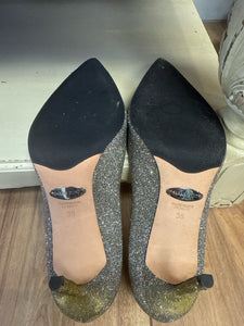 SARAH FLINT Size 38 Glitter Fabric Pump